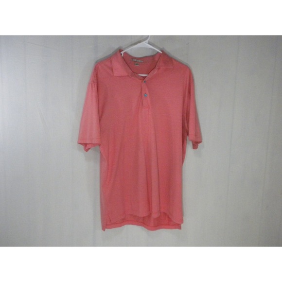 Peter Millar Other - Peter Millar Polo Shirt Mens L Pink Pinstriped Golf Cotton Knit‎ Short Sleeve